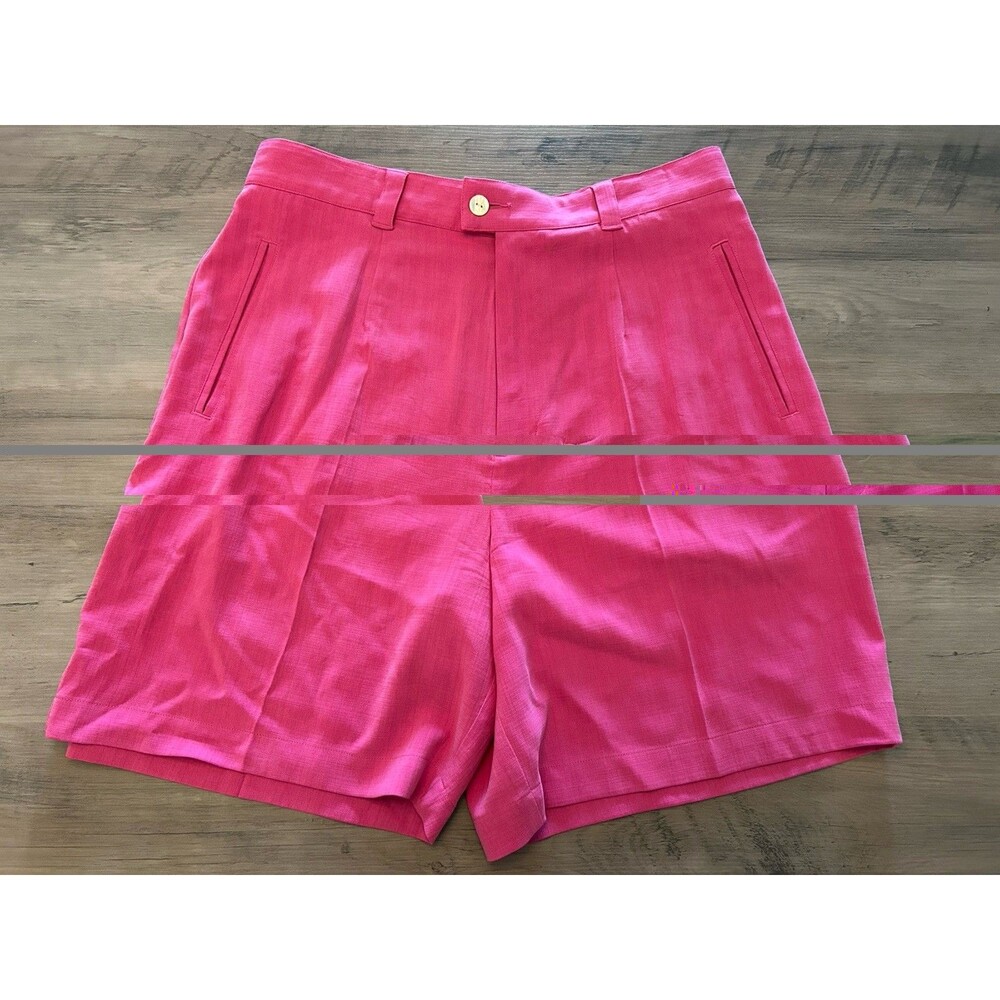 Tommy Bahama Womens Pink Silk Pleated Bermuda Shorts Size 10 Stretch